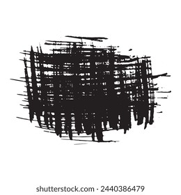 Grunge black brush stroke isolated on white, free hand vector illustration