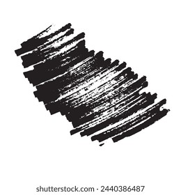 Grunge black brush stroke isolated on white, free hand vector illustration
