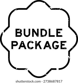 Grunge black bundle package word rubber seal stamp on white background