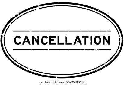 Grunge black cancellation word oval rubber seal stamp on white background