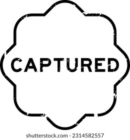 Grunge black captured word rubber seal stamp on white background