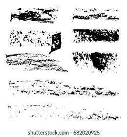 Grunge black chalk brush stroke set. Distress Artistic design elements.Big set of chalk brushes. Hand drawn lines and textures.