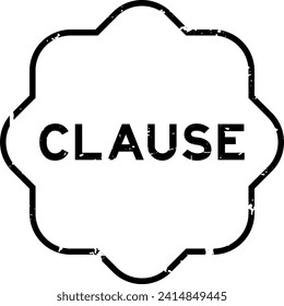 Grunge black clause word rubber seal stamp on white background