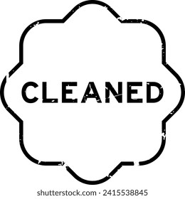 Grunge black cleaned word rubber seal stamp on white background