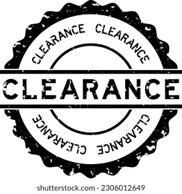 Grunge black clearance word round rubber seal stamp on white background