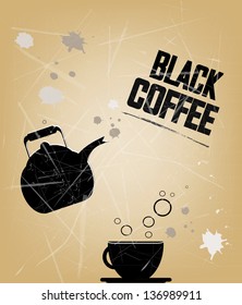 Grunge black coffee design