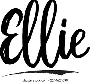 Grunge Black Color Cursive Calligraphy Text Baby Girl Name