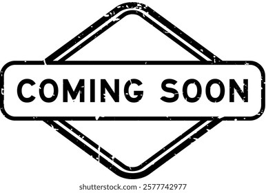 Grunge black coming soon word rubber seal stamp on white background