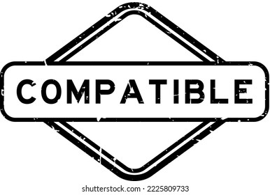 Sello de sello de goma de palabra compatible negro grunge sobre fondo blanco