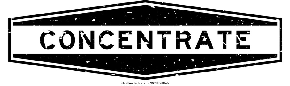 Grunge black concentrate word hexagon rubber seal stamp on white background