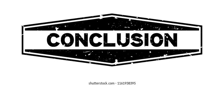 Grunge black conclusion word hexagon rubber seal stamp on white background