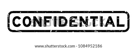 Grunge black confidential word square rubber seal stamp on white background