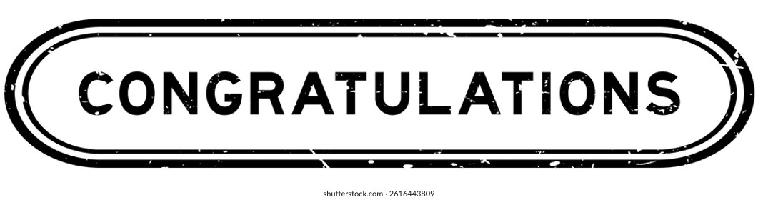 Grunge black congratulations word rubber seal stamp on white background