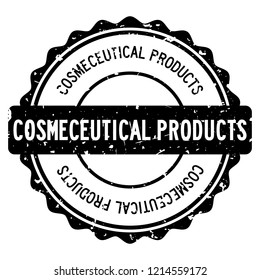 Grunge black cosmeceutical word rubber seal stamp on white background