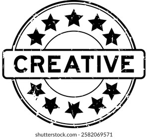 Grunge black creative word round rubber seal stamp on white background
