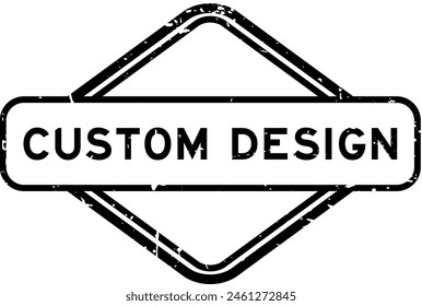 Grunge black custom design word rubber seal stamp on white background