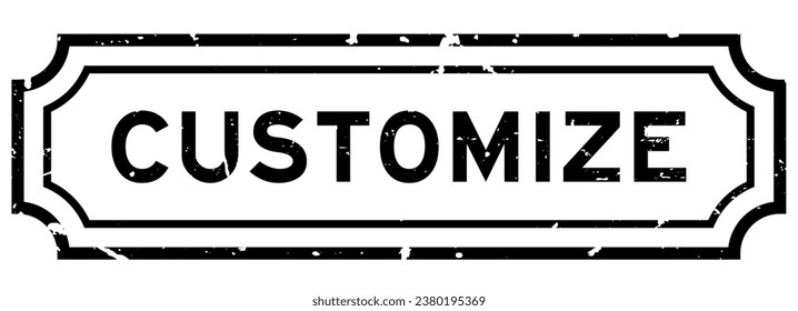 Grunge black customize word rubber seal stamp on white background