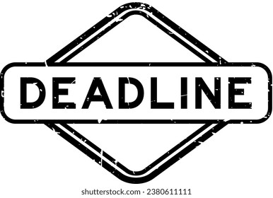 Grunge black deadline word rubber seal stamp on white background