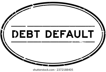 Grunge black debt default word oval rubber seal stamp on white background