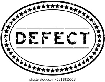 Grunge black defect word oval rubber seal stamp on white background