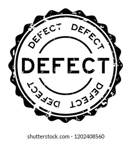 Grunge black defect word round rubber seal stamp on white background