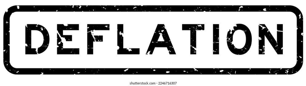 Grunge black deflation word square rubber seal stamp on white background