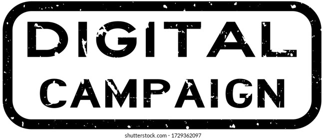 Grunge black digital campaign word square rubber seal stamp on white background