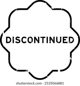 Grunge black discontinued word rubber seal stamp on white background