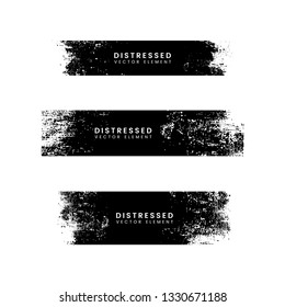 Grunge black distressed textured badges vector set