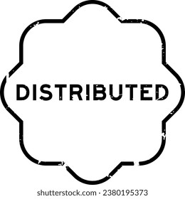 Grunge black distributed word rubber seal stamp on white background