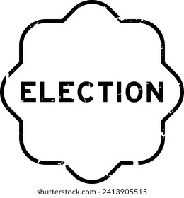 Grunge black election word rubber seal stamp on white background