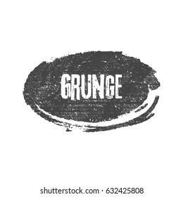 Grunge black ellipse brush shape vector illustration