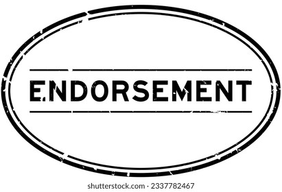 Grunge black endorsement word oval rubber seal stamp on white background