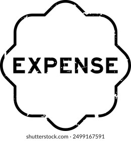 Grunge black expense word rubber seal stamp on white background