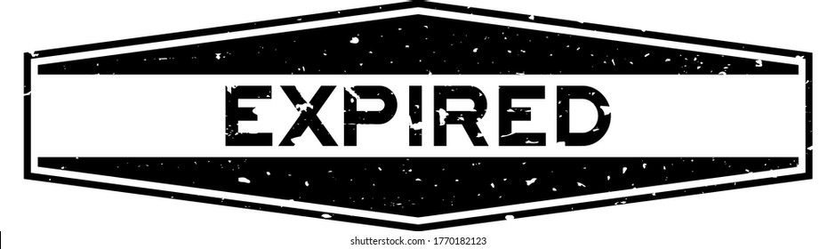 Grunge black expired word hexagon rubber seal stamp on white background