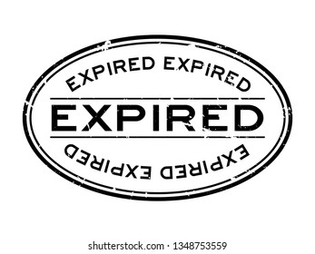 Grunge black expired word oval rubber seal stamp on white background