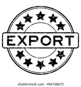 Grunge black export rubber stamp