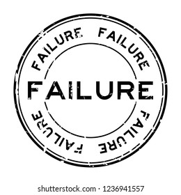 Grunge black failure word round rubber seal stamp on white background