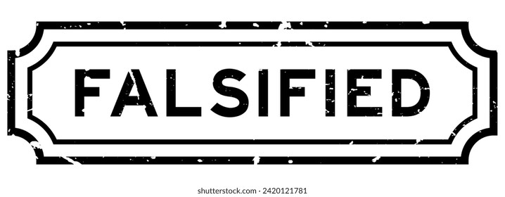Grunge black falsified word square rubber stamp on white background 