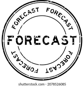 Grunge black forecast word round rubber seal stamp on white background