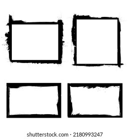 Colección de cuadros negros de Grunge. Ilustración del vector