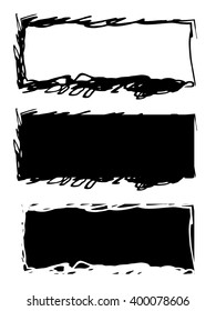 Grunge black frame vector background set