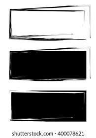 Grunge black frame vector background set