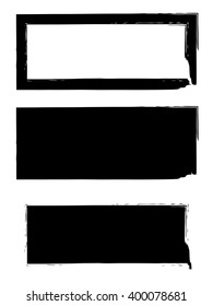 Grunge black frame vector background set