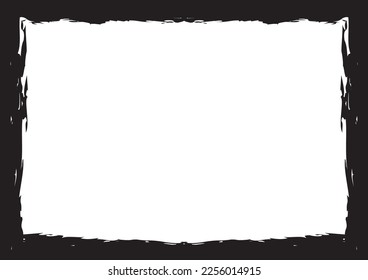Grunge Black frame.Abstract vector template.