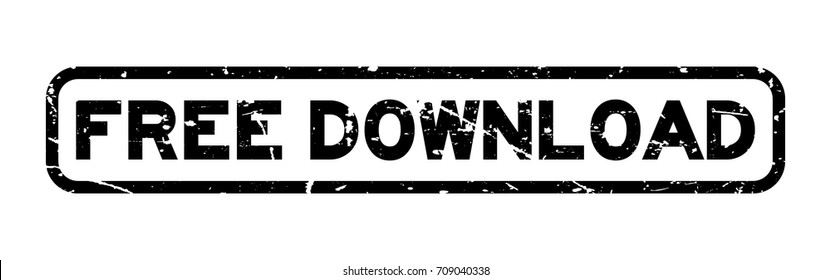 Grunge black free download square rubber seal stamp on white background