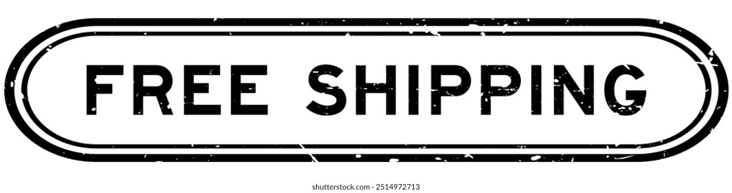 Grunge black free shipping word rubber seal stamp on white background