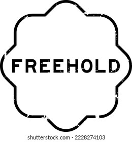 Grunge black freehold word rubber seal stamp on white ckground