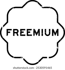 Grunge black freemium word rubber seal stamp on white background
