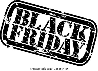 Grunge black friday rubber stamp, vector illustration